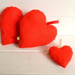Fabric Heart, Heart Cushion, Pin Perfumes Drawers, Linen, Gift For Her, Fabric Hearts - thumbnail 1