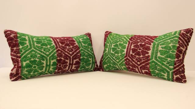 Set Of Two Lumbar Pillows 10x20 Turkish Textile Home Boho Pillow Sofa Pillowcover Chair Small Oblong Cushion Cover Case 4Yesf-13 - image 1