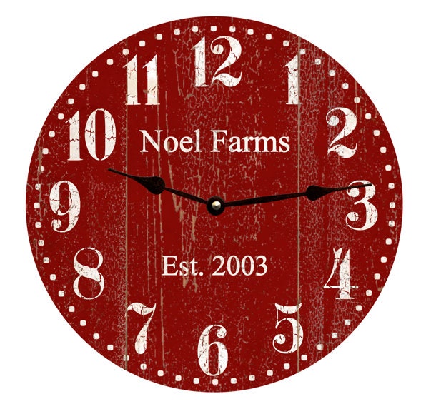 Personalized Deep Red Clock - Clock - image 1
