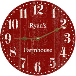 Personalized Deep Red Clock - Clock - thumbnail 2