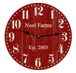 Personalized Deep Red Clock - Clock - thumbnail 1