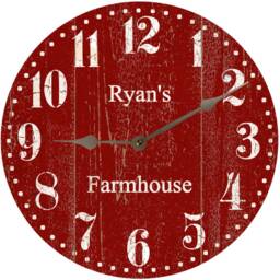 Personalized Deep Red Clock - Clock - thumbnail 3