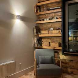 Ceramic Pebble Sconce - Flush Mount Hand-Perforated Shade Hallway Lighting - thumbnail 3