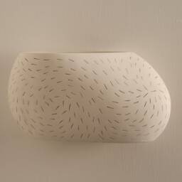 Ceramic Pebble Sconce - Flush Mount Hand-Perforated Shade Hallway Lighting - thumbnail 2