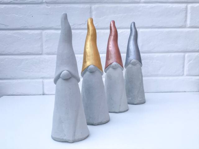 Tall Concrete Gonk/Gnome Christmas Festive Decoration - image 1