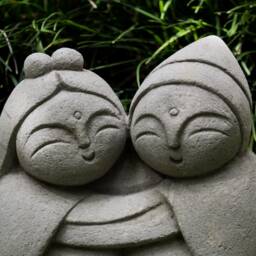 Jizo Buddha Stone 9 Inch/22 cm, Figurine, Buddha, Statue, Jizo, Zen Japanese - thumbnail 2
