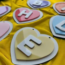 Personalised Pastel Heart Bunting Wood & Acrylic Nursery Decor - thumbnail 2