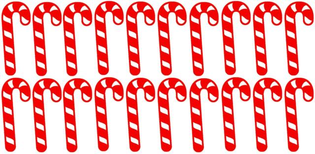 20 X Vinyl Candy Cane Stickers, Decal Mural. Cardmaking, Scrapbooking, Crafting, Christmas Wall, Window, Mirror Decor - image 1
