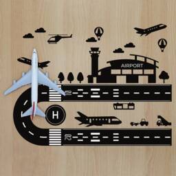 Floor Sticker Airport For Playroom, Nursery Floor Decals, Kids Wall Art, Childrens Decor - thumbnail 3