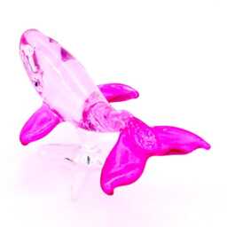 Miniature Hand Blown Glass Whale Fish Little Animal Transparent Pink Figurine Tiny Statue Decoration Collectible Small Craft Painted Figure - thumbnail 3