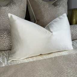 "Ivory Satin Luxury Cushion Cover, Throw Pillow Bed Cover 12"" X 20"