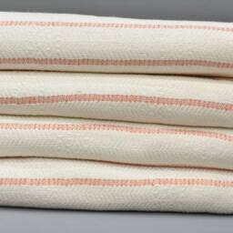 "Beach Towel, Turkey Handwoven Peshtemal Orange Striped Organic Cotton 65""x35" - thumbnail 2