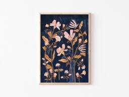 A3-A4-A5 -Folk Art Whimsical Print -Nature Print- Floral Illustration-Nursery Wall Art-Unframed Print-Botanical -Painterly - thumbnail 1