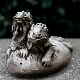 Unique Baby Lizards Sculpture Concrete Statue Cement Couple Dragons Ornament Family Lizard Decoration Animal Figurine Yard Art - thumbnail 2