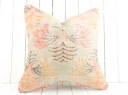 Turkish Kilim Pillow Cover 24x24 Inch Vintage Anatolian Home Decor - thumbnail 1