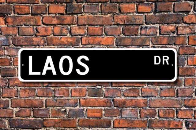 Laos Sign, Gift, Souvenir Keepsake, Wall Decor, Custom Street Quality Metal Sign - image 1