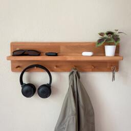 Coat Rack With Shelf, Wall Mount Rack, Entryway Organization - thumbnail 1