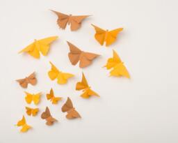 3D Wall Butterflies Butterfly Art For Nursery, Girl's Room, Classroom Or Home Decor in Yellow, Orange & Brown - thumbnail 1
