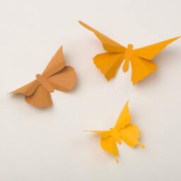 3D Wall Butterflies Butterfly Art For Nursery, Girl's Room, Classroom Or Home Decor in Yellow, Orange & Brown - thumbnail 2