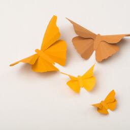 3D Wall Butterflies Butterfly Art For Nursery, Girl's Room, Classroom Or Home Decor in Yellow, Orange & Brown - thumbnail 3