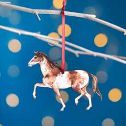 Mustang Horse Christmas Tree Decoration, Birch Plywood Ornament, Animal Lover Gift, Festive Watercolour Art, Traditional Keepsake - thumbnail 1