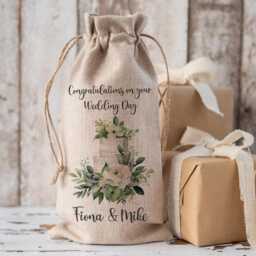 Personalised Bottle Bag, Wedding Bride & Groom Gift, Wine Champagne Day, Civil Ceremony, Anniversary - thumbnail 2