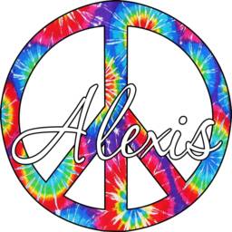 Custom Name Decal - Tie Dye Wall Art Decor Personalized Peace Sign Sticker Create Your Own Vwaq-Pc13 - thumbnail 2