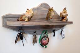 Hanging Rustic Shelf Wall Wood Key Holder Rustic Rack Floating Farmhouse Rustik Decorative Key - thumbnail 1