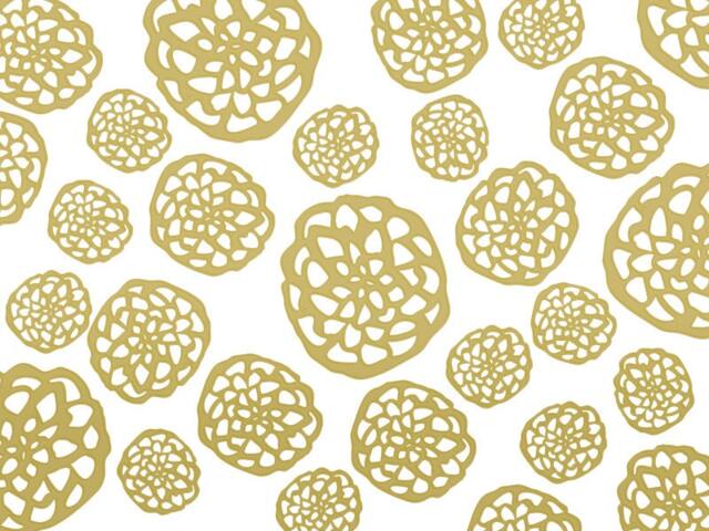 Flower Wall Decal, Flower Decoration, Decal Nursery, Floral Stickers, Gold - image 1