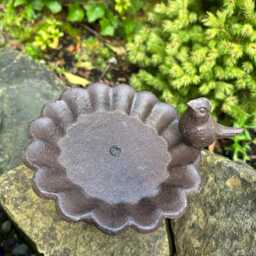 Cast Iron Bird Bath Stand/Feeder Water Dish Table Tray Garden Decoration - thumbnail 3