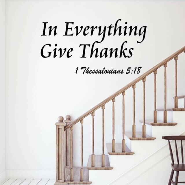 In Everything Give Thanks Wall Decal Bible Scripture Sticker Christian Quote 1 Thessalonians 518 Home Decor - image 1