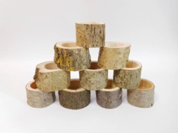 10 Mix Wood Tealight Holder, Log Candle Rustic Wood Home Decor, Wedding Decor - thumbnail 1