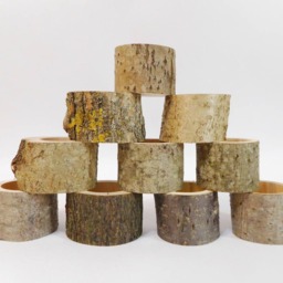 10 Mix Wood Tealight Holder, Log Candle Rustic Wood Home Decor, Wedding Decor - thumbnail 2