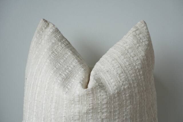 Hmong Batik Pillow Cover Neutral Cream Striped Home Decor - image 1