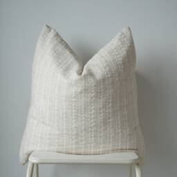 Hmong Batik Pillow Cover Neutral Cream Striped Home Decor - thumbnail 2