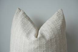 Hmong Batik Pillow Cover Neutral Cream Striped Home Decor - thumbnail 1