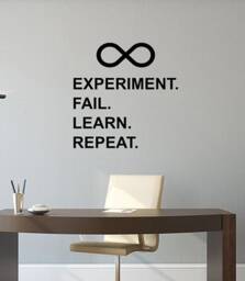 Experiment Fail Learn Repeat Science Wall Decal Vinyl Sticker Study Success Motivational Art Classroom Decor Education Poster 16Qs - thumbnail 1