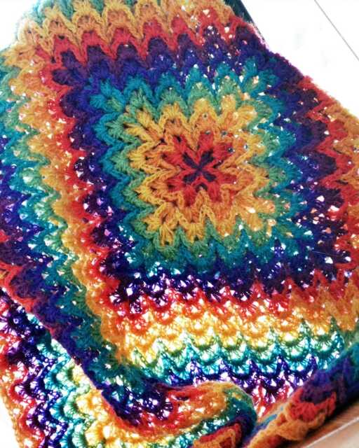 Bargello Crochet Blanket Pattern - Flame Stitch Afghan - PDF Pattern - image 1