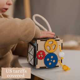 Woodland Animals Busy Cube Montessori Sensory Toy For Toddlers - thumbnail 2