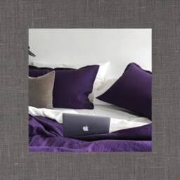 Pair Of Metropolitan Gray Linen Shams - Modern Bedding Solid Medium -Made To Order in The Usa - thumbnail 1