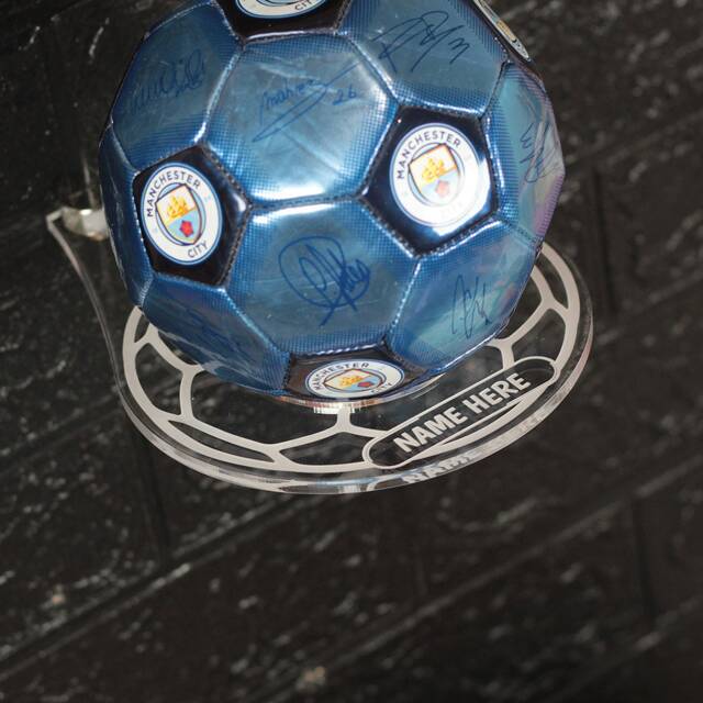 Personalised Acrylic Football Display Wall Hanging Ball Holder Shelf - image 1