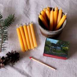Beeswax Candle Small, Christmas Tree Candle, Birthday Beeswax, Hand-Poured in Our Family Beekeeping Business - thumbnail 1