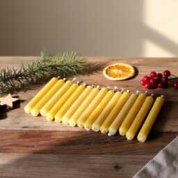 Beeswax Candle Small, Christmas Tree Candle, Birthday Beeswax, Hand-Poured in Our Family Beekeeping Business - thumbnail 2