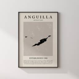 Anguilla Map Vintage Abstract Wall Art Print Picasso + Matisse Inspired Travel Poster - thumbnail 2