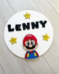 Wooden Super Mario Personalised Name Room Door Plaque/Sign - Boys Gaming Bedroom Decor - thumbnail 1