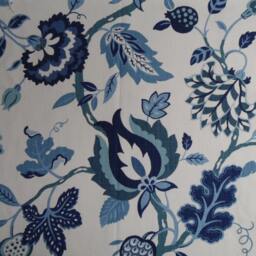 Floral Pillow Cover Blue Green White Cotton Toss - thumbnail 3