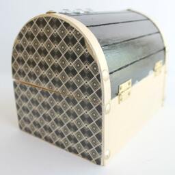 Black & Cream Treasure Chest Rhinestone Jewelry Box - thumbnail 2
