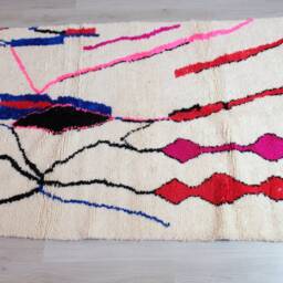 Colorful Beni Ourain Rug, Teppich, Rug , Moroccan - Customized Berber Carpet Boho & Abstract Wool Multicolor Custom - thumbnail 3