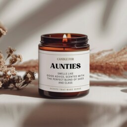 Funny Auntie Gift Ylang-Ylang & Patchouli Soy Wax Candle - thumbnail 1
