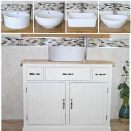 Bathroom Vanity Unit - White Cabinet Wash Stand With Ceramic Basin 1161Pcbc - thumbnail 2